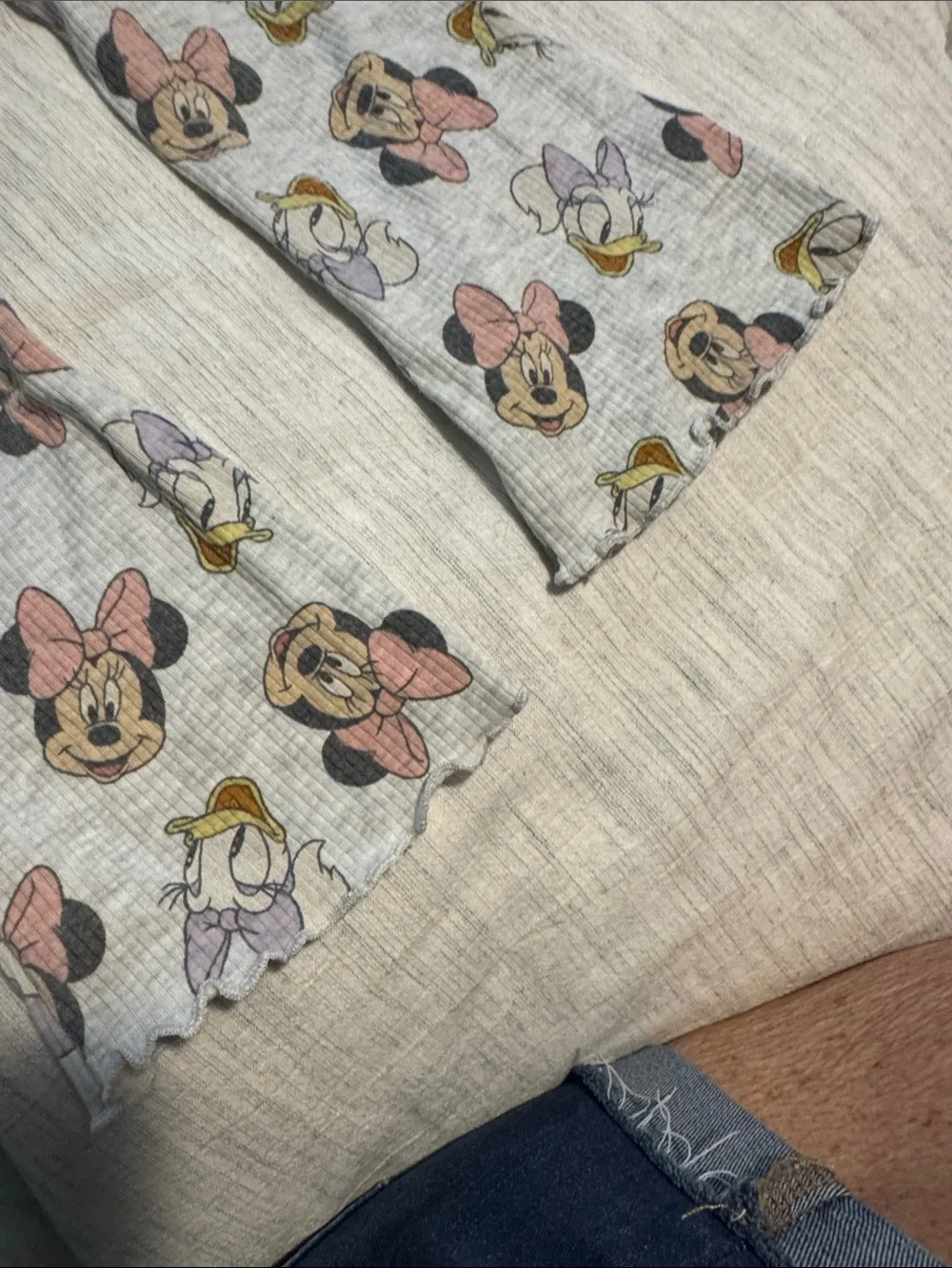 Disney Girls Minnie Mouse Gray Pants with Pink & Purple Bows